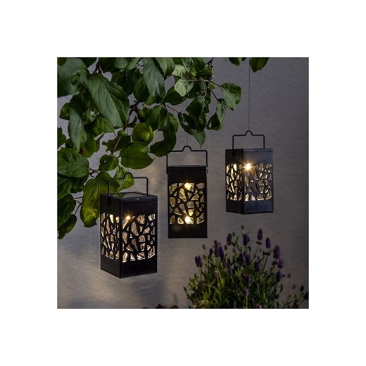 STAR Trading Solarne lampiony LED (3 szt.) w kolorze czarnym - 6 x 11 x 6 cm Star Trading onesize okazja Limango Polska
