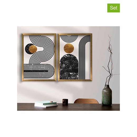 ABERTO DESIGN Druki artystyczne (2 szt.) w ramce - 38 x 53 cm ze sklepu Limango Polska w kategorii Obrazy - zdjęcie 174010896