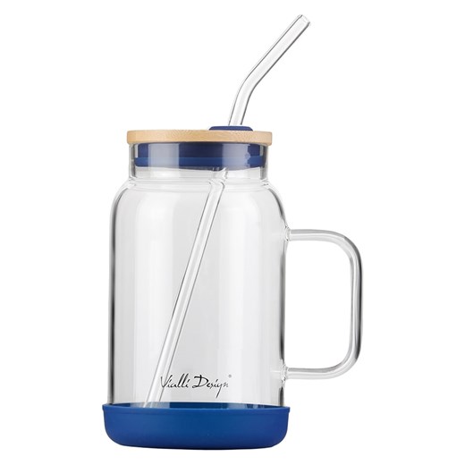 Vialli Design Szklanka w kolorze granatowym ze słomką - 600 ml ze sklepu Limango Polska w kategorii Szklanki - zdjęcie 174011606