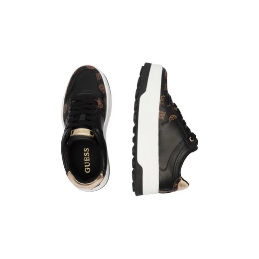 Buty sportowe damskie Guess sneakersy sznurowane czarne z tworzywa sztucznego na platformie