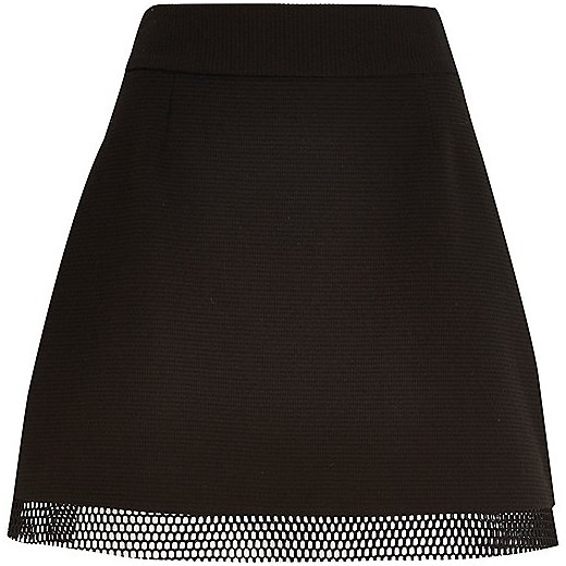 Black mesh hem mini skirt river-island  Mini spódniczki
