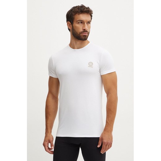 Versace t-shirt bawełniany męski kolor biały z nadrukiem AUU01005 1A10011 ze sklepu ANSWEAR.com w kategorii T-shirty męskie - zdjęcie 174017779
