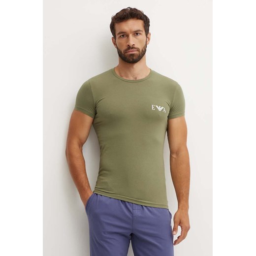 Emporio Armani Underwear t-shirt lounge 2-pack kolor zielony z nadrukiem 111670 4F715 ze sklepu ANSWEAR.com w kategorii T-shirty męskie - zdjęcie 174018176