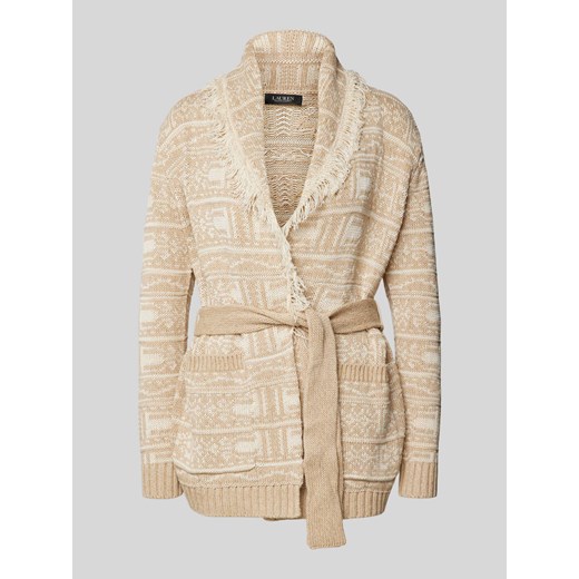 Kardigan z kołnierzem z połami model ‘RUZITA’ ze sklepu Peek&Cloppenburg  w kategorii Swetry damskie - zdjęcie 174019019