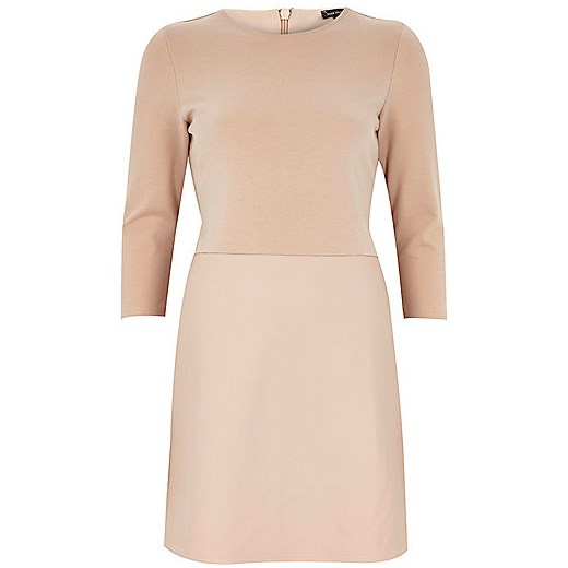 Light pink leather-look panel dress river-island  