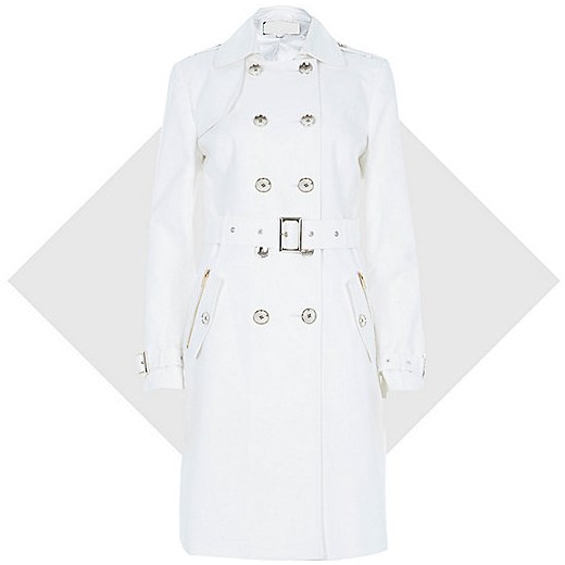 White long sleeve traditional trench coat river-island  trencze