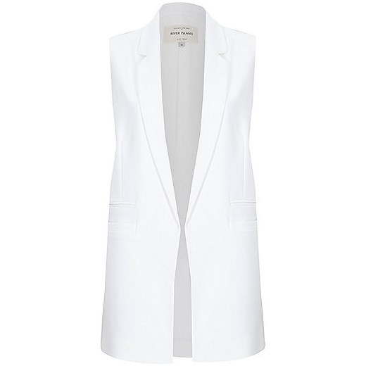 White sleeveless tailored jacket river-island  kurtki