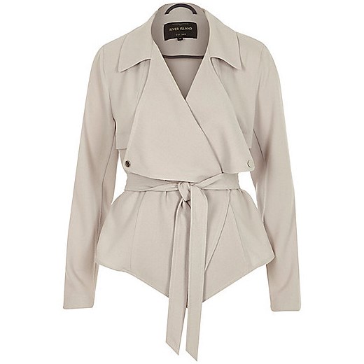 Grey cropped drape trench coat river-island  trencze