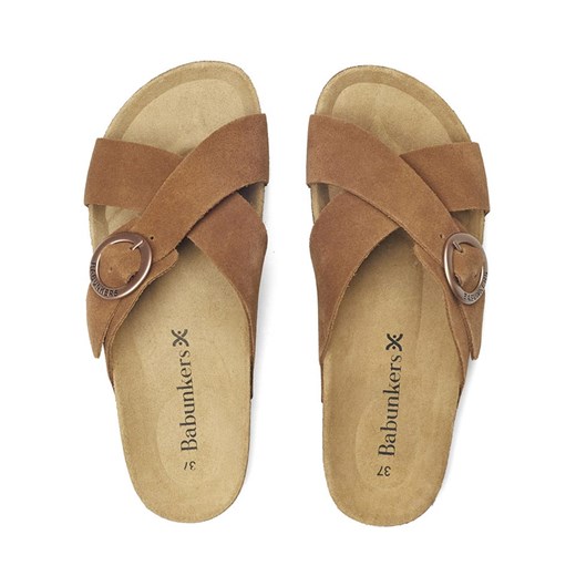 BABUNKERS Family Skórzane klapki w kolorze brązowym Babunkers Family 42 okazyjna cena Limango Polska