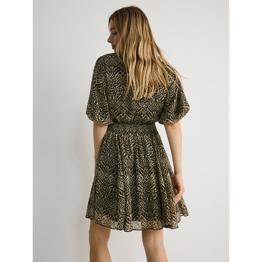 Reserved - Sukienka z bufkami - beżowy Reserved M Reserved