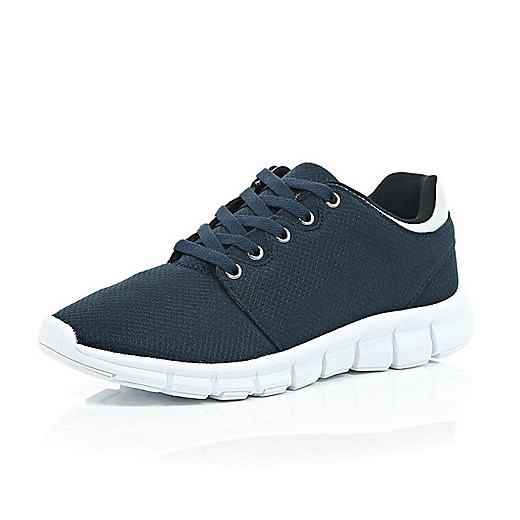 Navy blue runner trainers river-island  