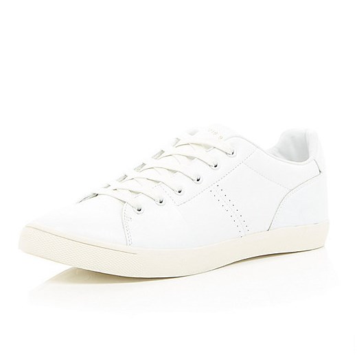 White lace up trainers river-island  