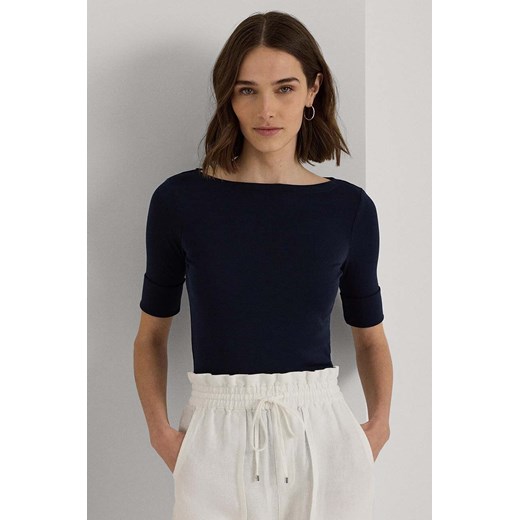 Lauren Ralph Lauren t-shirt 200654963079 damski kolor granatowy ze sklepu ANSWEAR.com w kategorii Bluzki damskie - zdjęcie 174026075