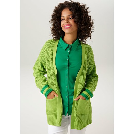 Aniston Kardigan w kolorze zielonym ze sklepu Limango Polska w kategorii Swetry damskie - zdjęcie 174028236