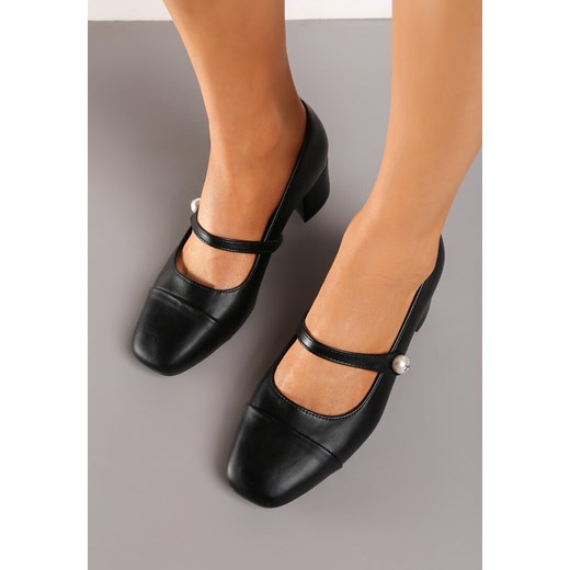 Czółenka Born2be czarne eleganckie na obcasie 