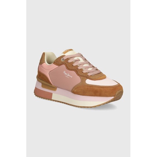 Pepe Jeans sneakersy PLS60025 kolor brązowy RUSPER MANIA ze sklepu ANSWEAR.com w kategorii Buty sportowe damskie - zdjęcie 174035196