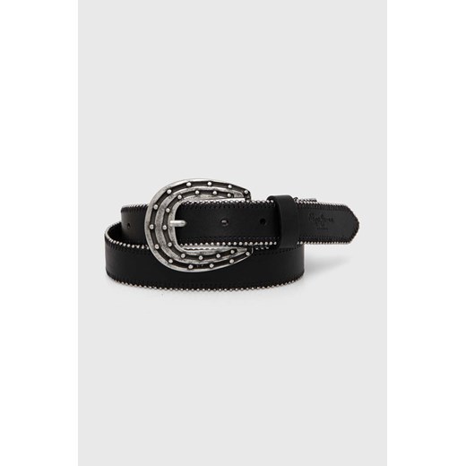 Pepe Jeans pasek REIGN BELT damski kolor czarny PL020857 ze sklepu ANSWEAR.com w kategorii Paski damskie - zdjęcie 174035348