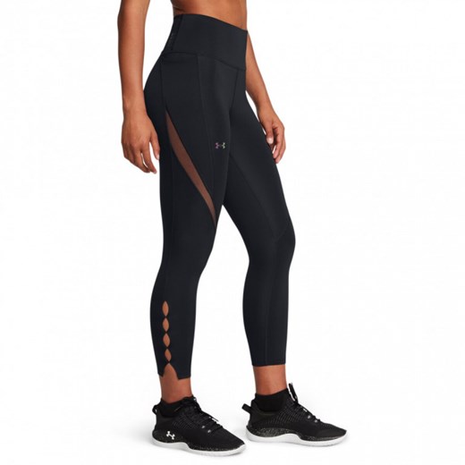 Damskie legginsy treningowe z wysokim stanem Under Armour Vanish Elite Vent Ankle Leg - czarne ze sklepu Sportstylestory.com w kategorii Spodnie damskie - zdjęcie 174036129