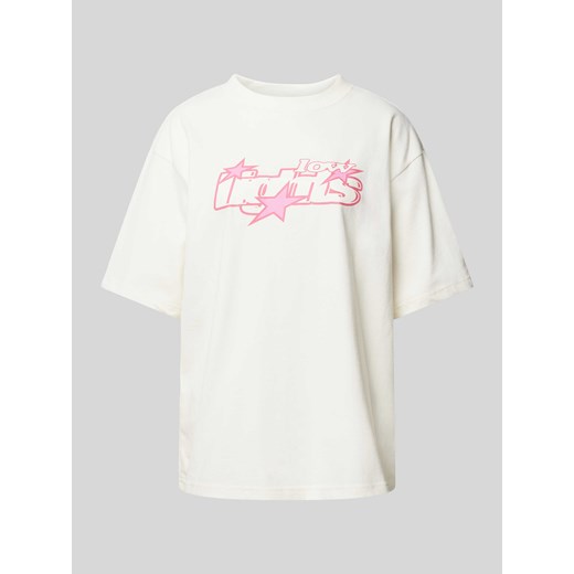 T-shirt o kroju oversized z nadrukiem z logo model ‘LUCKY 7’ ze sklepu Peek&Cloppenburg  w kategorii Bluzki damskie - zdjęcie 174037445