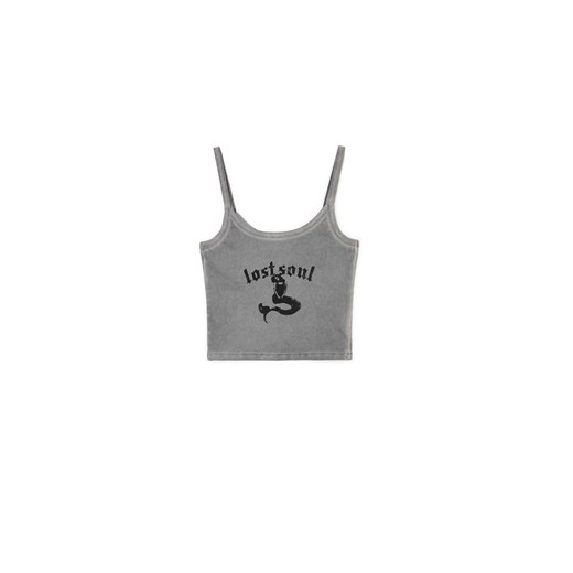 Cropp - Top z motywem syreny - szary ze sklepu Cropp w kategorii Bluzki damskie - zdjęcie 174040008