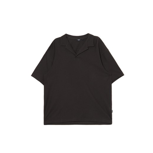 Cropp - Czarna gładka koszulka polo - szary Cropp XL Cropp
