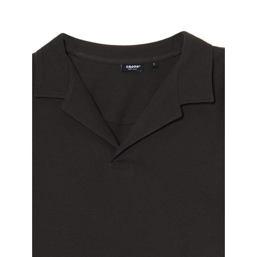 Cropp - Czarna gładka koszulka polo - szary Cropp S Cropp