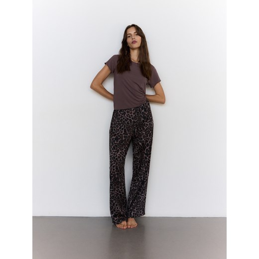 Reserved - Dwuczęściowa piżama ze zwierzęcym nadrukiem - szary Reserved M Reserved