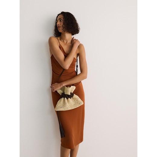 Reserved - Pleciona torebka mini - kremowy Reserved ONE SIZE okazyjna cena Reserved