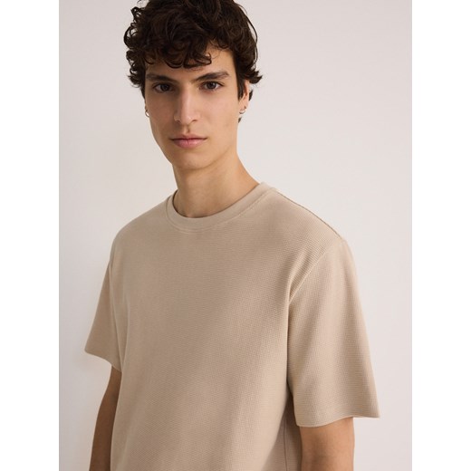Reserved - T-shirt comfort fit - beżowy Reserved M Reserved