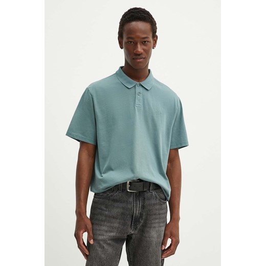 Levi&apos;s polo bawełniane kolor niebieski gładki A6735 ze sklepu ANSWEAR.com w kategorii T-shirty męskie - zdjęcie 174041149