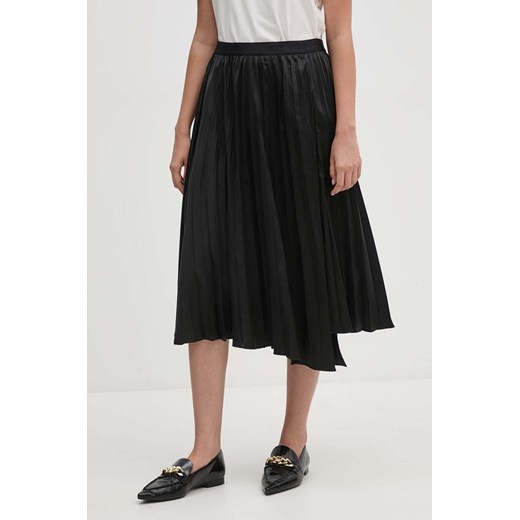Dkny spódnica kolor czarny midi rozkloszowana P4ENTQBW ze sklepu ANSWEAR.com w kategorii Spódnice - zdjęcie 174041158