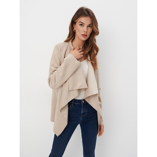 Mohito - Beżowa kurtka bez zapięcia - kremowy Mohito 34 promocja Mohito