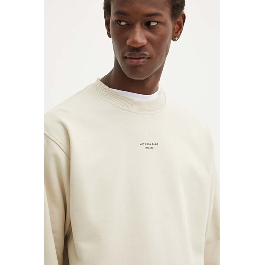 Drôle de Monsieur bluza bawełniana męska kolor beżowy z nadrukiem PERM.SW148.CO127 Le Sweatshirt Slogan Cl ze sklepu ANSWEAR.com w kategorii Bluzy męskie - zdjęcie 174044987