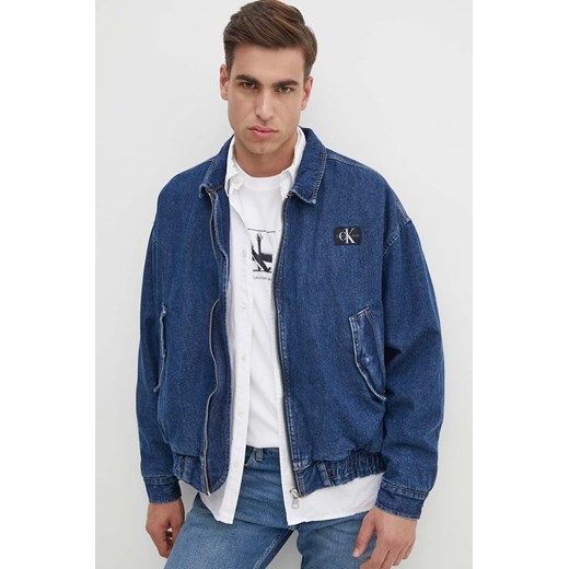 Calvin Klein Jeans kurtka jeansowa męska kolor granatowy przejściowa J30J325757 ze sklepu ANSWEAR.com w kategorii Kurtki męskie - zdjęcie 174045045