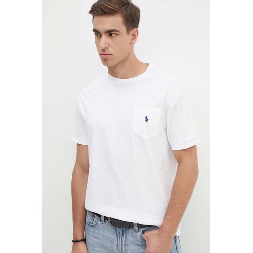 Polo Ralph Lauren t-shirt bawełniany męski kolor biały gładki 710707095 ze sklepu ANSWEAR.com w kategorii T-shirty męskie - zdjęcie 174045266