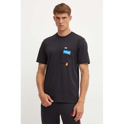 adidas t-shirt bawełniany męski kolor czarny z aplikacją IW2639 ze sklepu ANSWEAR.com w kategorii T-shirty męskie - zdjęcie 174045298