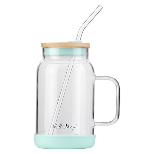 Vialli Design Szklanka w kolorze błękitnym ze słomką - 600 ml ze sklepu Limango Polska w kategorii Szklanki - zdjęcie 174048509