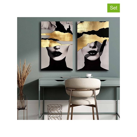 ABERTO DESIGN Druki (2 szt.) na płótnie - 45 x 70 cm ze sklepu Limango Polska w kategorii Obrazy - zdjęcie 174048636