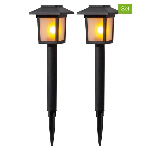 STAR Trading Solarne lampy ogrodowe LED &quot;Flame Mini&quot; w kolorze czarnym - wys. 23 cm ze sklepu Limango Polska w kategorii Oświetlenie ogrodowe - zdjęcie 174048895