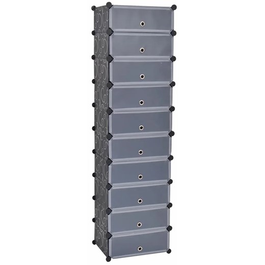 Czarna wysoka szafka na obuwie B8-W93 ze sklepu Edinos.pl w kategorii Dom - zdjęcie 174049978