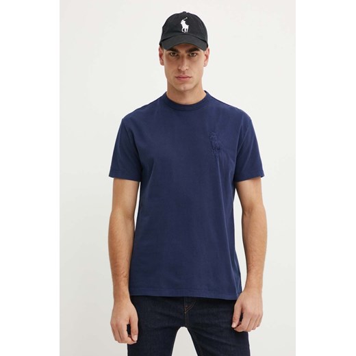 Polo Ralph Lauren t-shirt bawełniany męski kolor granatowy gładki 710936509 ze sklepu ANSWEAR.com w kategorii T-shirty męskie - zdjęcie 174051728