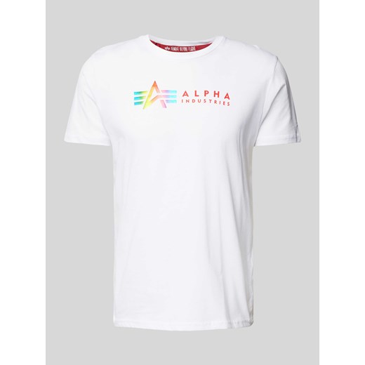 T-shirt z nadrukiem z logo ze sklepu Peek&Cloppenburg  w kategorii T-shirty męskie - zdjęcie 174053015
