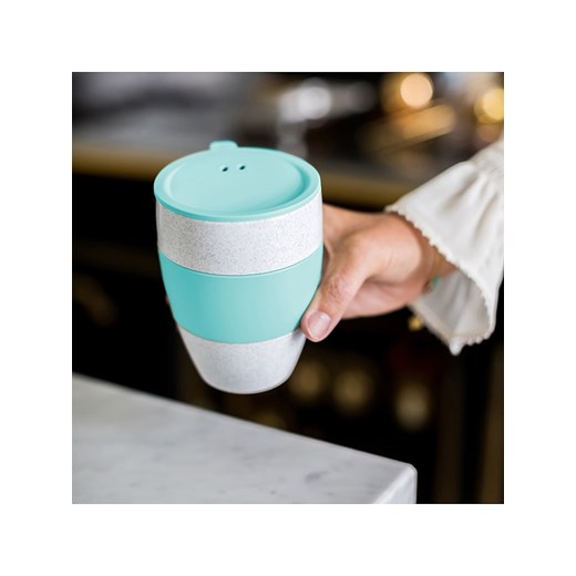 Koziol Kubek "Aroma To Go" w kolorze biało-turkusowym - 400 ml Koziol onesize wyprzedaż Limango Polska