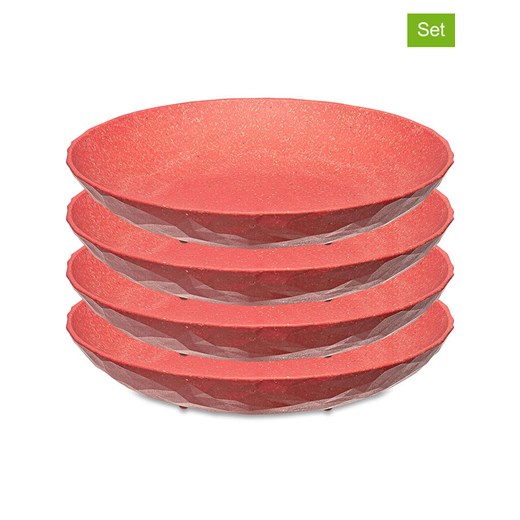 koziol Talerze (4 szt.) &quot;Club Plate&quot; w kolorze czerwonym - Ø 22 cm ze sklepu Limango Polska w kategorii Naczynia - zdjęcie 174055227