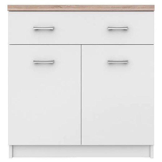 Biała komoda z szufladą i półkami 80 cm - Riza 6X ze sklepu Edinos.pl w kategorii Komody - zdjęcie 174055898