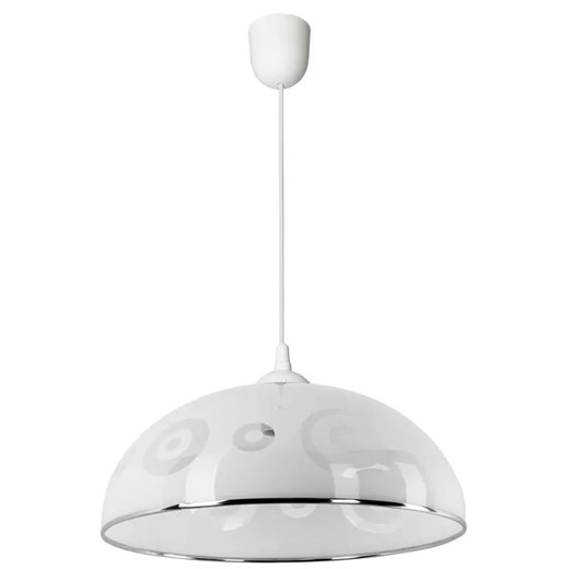 Biała Lampa Wisząca Z Ozdobnym Kloszem W9-F00 ze sklepu Edinos.pl w kategorii Lampy wiszące - zdjęcie 174056549