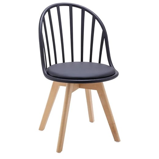 Czarne krzesło kuchenne patyczak w stylu retro modern - Keran ze sklepu Edinos.pl w kategorii Krzesła - zdjęcie 174056585