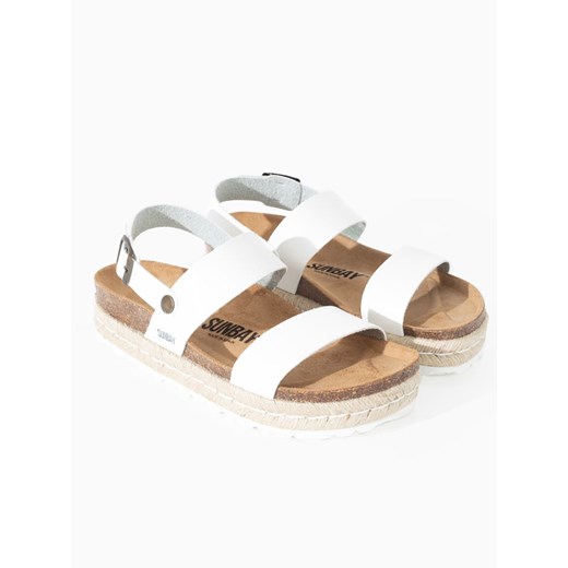 Sunbay Skórzane sandały &quot;Kalmie&quot; w kolorze białym ze sklepu Limango Polska w kategorii Espadryle damskie - zdjęcie 174058357