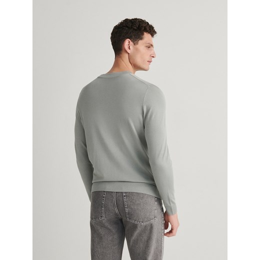 Reserved - Wiskozowy sweter - jasnozielony ze sklepu Reserved w kategorii Swetry męskie - zdjęcie 174059845