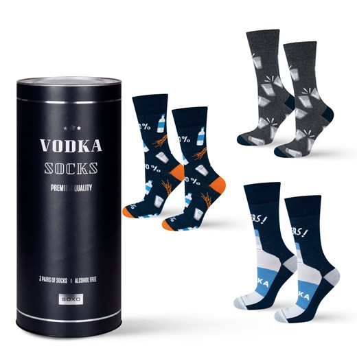 Zestaw 3x Skarpetki męskie kolorowe SOXO GOOD STUFF Vodka na prezent ze sklepu Sklep SOXO w kategorii Skarpetki męskie - zdjęcie 174061389